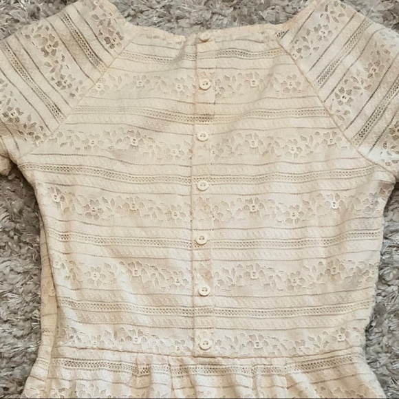 Monteau Cream Floral Lace Cap Sleeve Dress - Picture 7 of 8